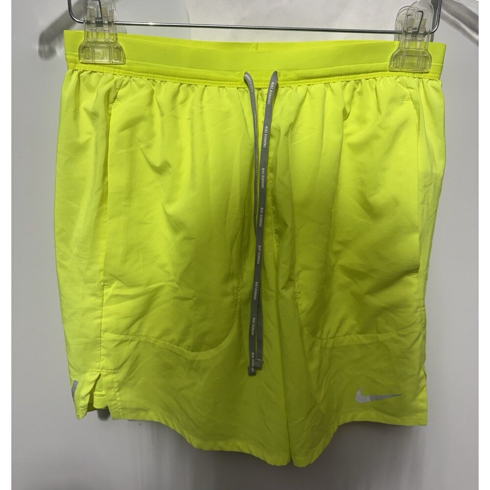 Nike Dri-FIT Neon Yellow Shorts Ladies Size Small Drawstring Waist